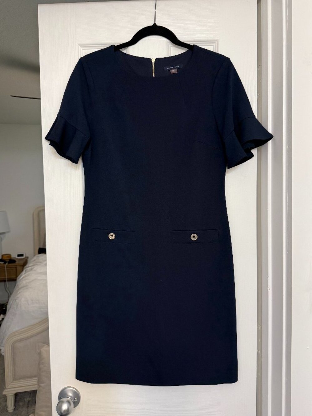 Tommy Hilfiger Navy Flutter Sleeve Dress Size 6